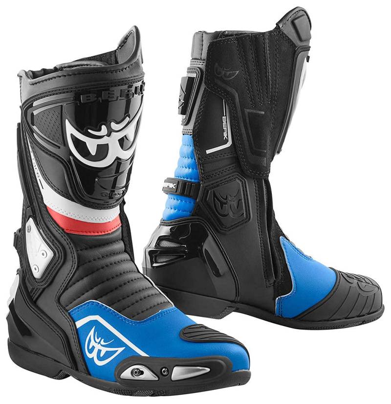 Berik Donington Motorradstiefel, schwarz/blau, 43 von Berik