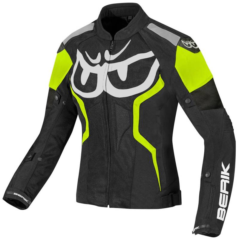 Berik Imola Air Damen Motorrad Textiljacke, schwarz/weiß/neon-gelb, 40 von Berik