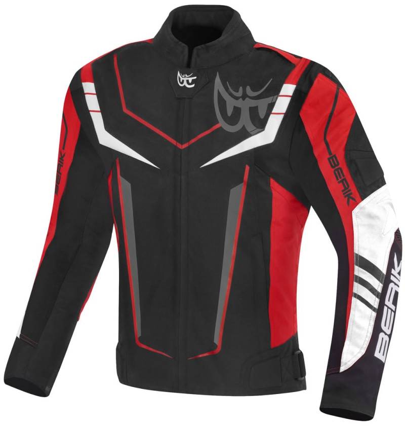 Berik Radic Evo Plus wasserdichte Motorrad Textiljacke, schwarz/weiß/rot, 56 von Berik