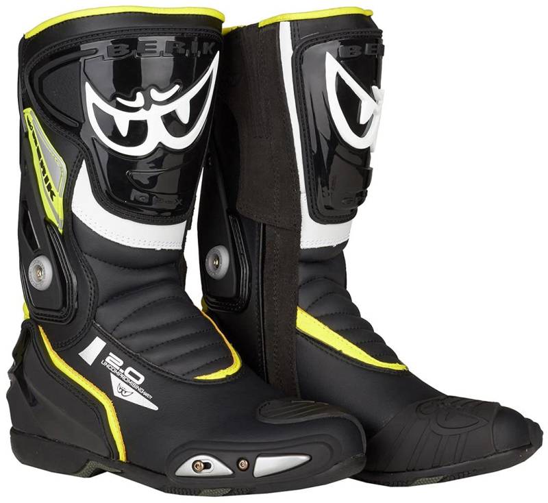 Berik Shaft 2.0 Motorradstiefel, schwarz/gelb, 45 von Berik