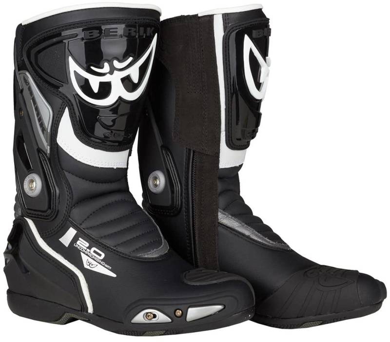 Berik Shaft 2.0 Motorradstiefel, schwarz/grau/weiß, 46 von Berik