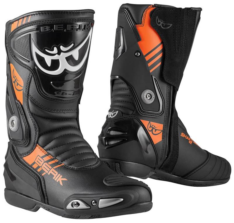 Berik Shaft 3.0 Motorradstiefel, schwarz/orange, 44 von Berik