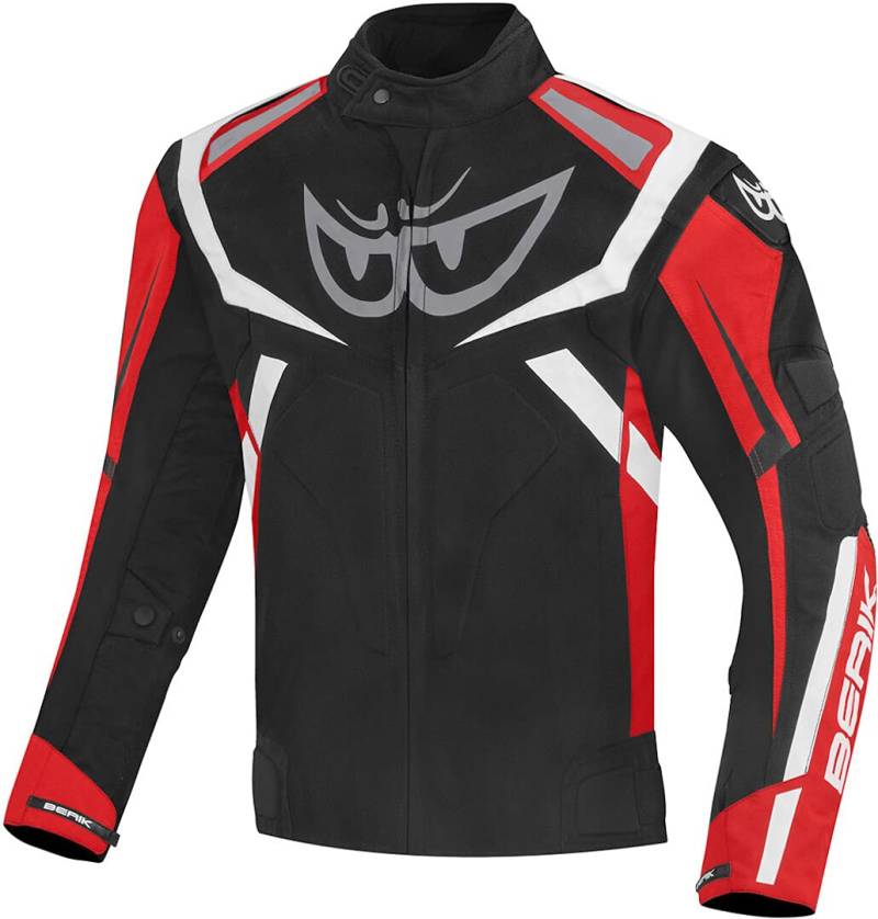Berik The Eye Wasserdichte Motorrad Textiljacke, schwarz/rot, 54 von Berik