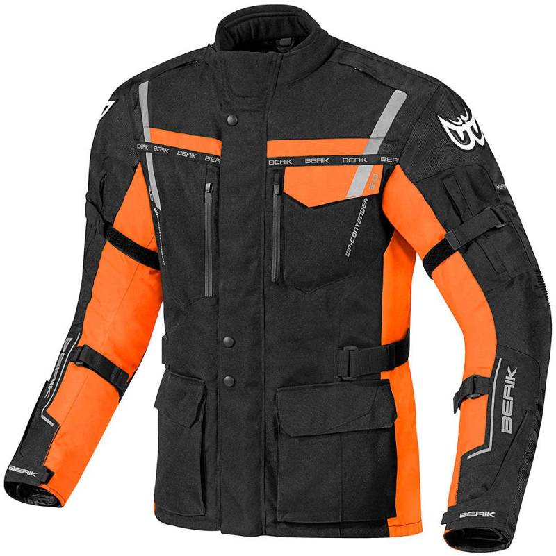 Berik Torino wasserdichte Motorrad Textiljacke, schwarz/orange, 52 von Berik