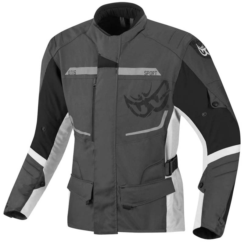 Berik Tourer Wasserdichte Motorrad Textiljacke, grau/schwarz/weiß, 50 von Berik