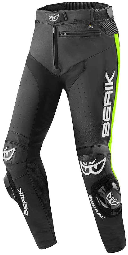 Berik Track Motorrad Lederhose, schwarz/gelb, 50 von Berik