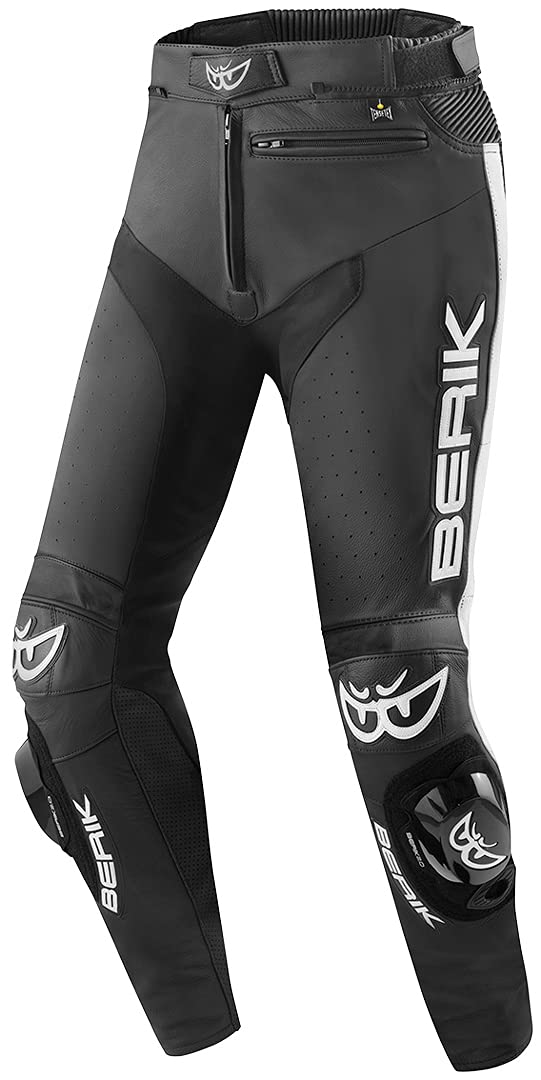 Berik Track Motorrad Lederhose, schwarz/weiß, 54 von Berik