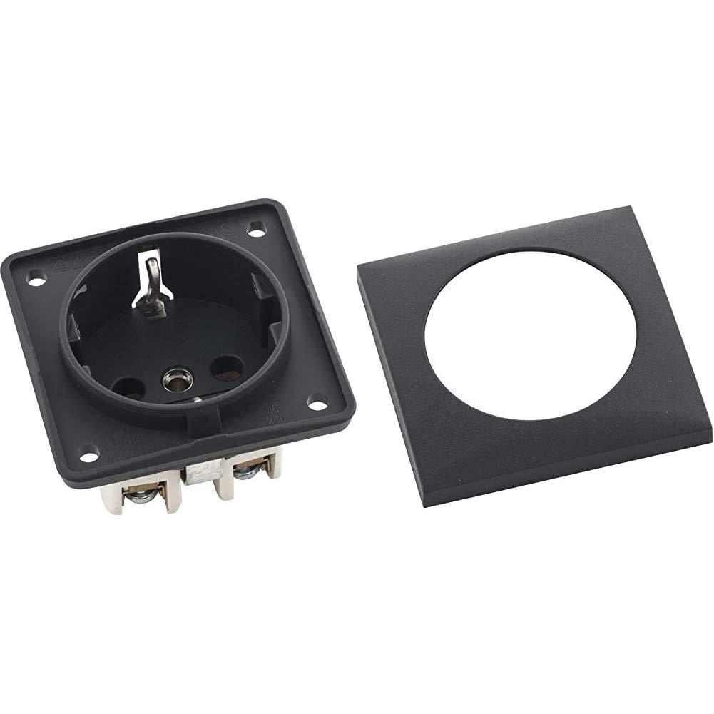 Berker Integro Steckdose Schuko anthrazit matt lose & Berker Integro Flow Rahmen 1-fach anthrazit matt lose Berker Integro Steckdose Schuko anthrazit matt lose & Berker Integro Flow Rahmen 1-fach anthrazit matt lose von Berker