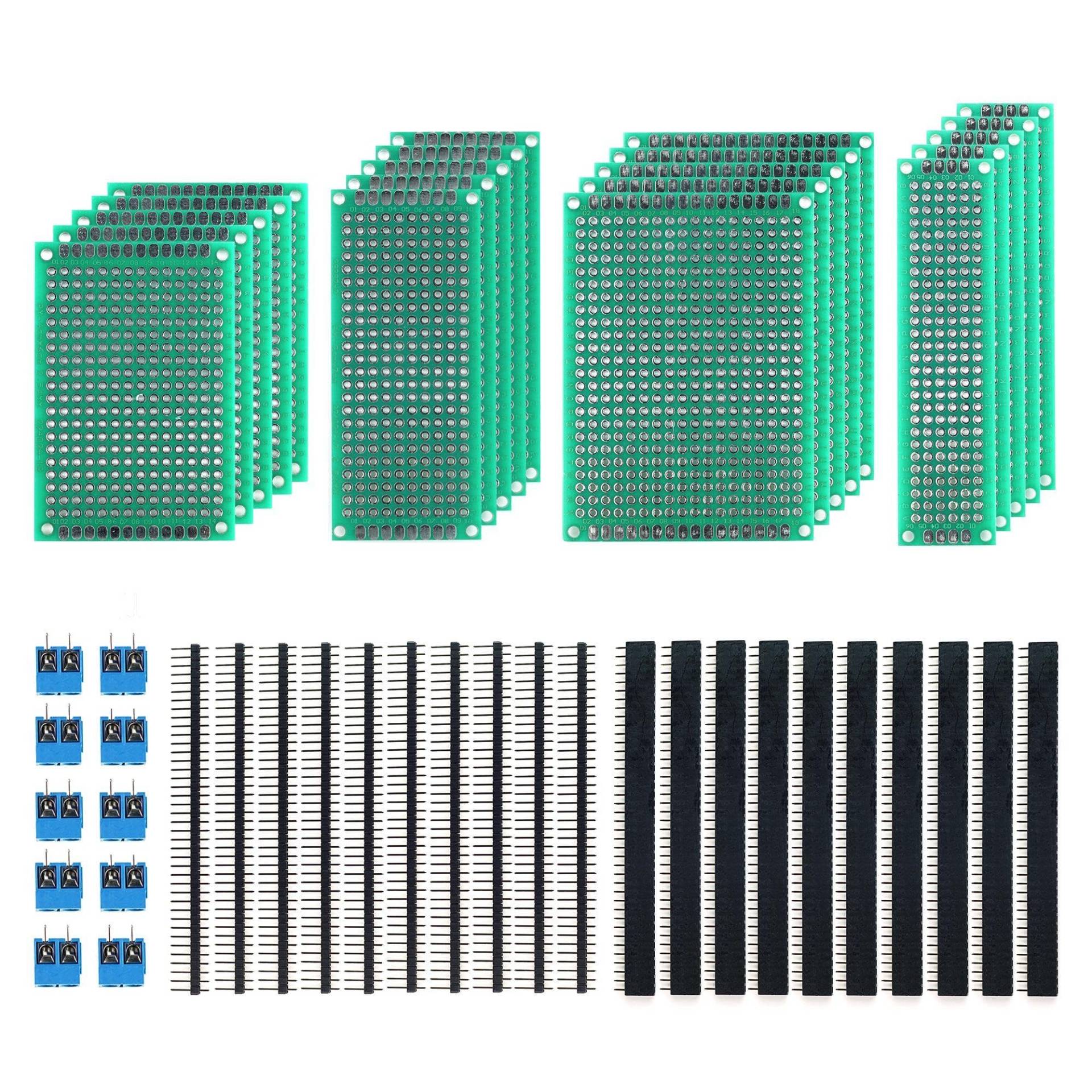 BerryBase Lochrasterplatine, doppelseitig, verschiedene Größen, Set mit 20 Stück und Montagematerial BerryBase Lochrasterplatine, doppelseitig, verschiedene Größen, Set mit 20 Stück und Montagematerial von BerryBase