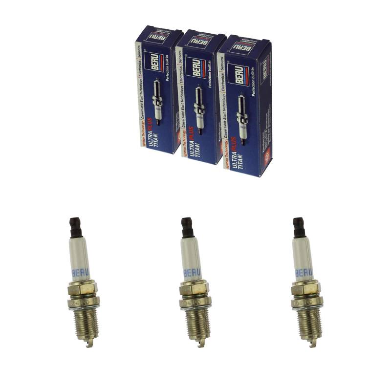 BERU 3x Zündkerze ULTRA Z200 // 14 F-7 HUR2 Set / 3-Zylinder Auto Zündkerze von Beru AG