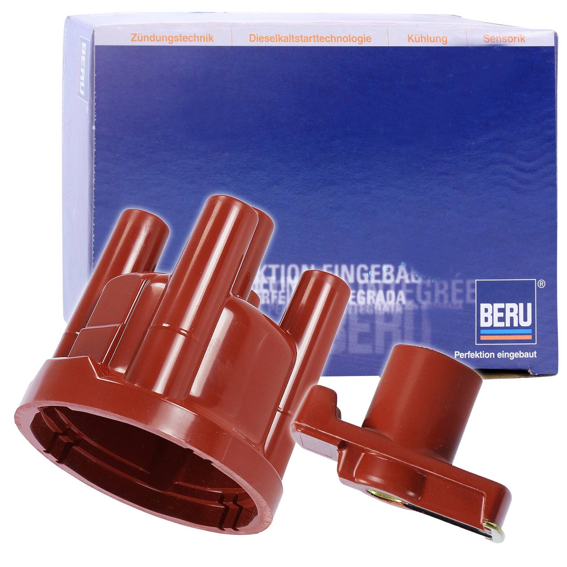 BERU Original 1x Zündverteilerkappe VK382 + 1x Zündverteilerläufer EVL134 für Auto, Messing, natürlich BERU Original 1x Zündverteilerkappe VK382 + 1x Zündverteilerläufer EVL134 für Auto, Messing, natürlich von Beru AG