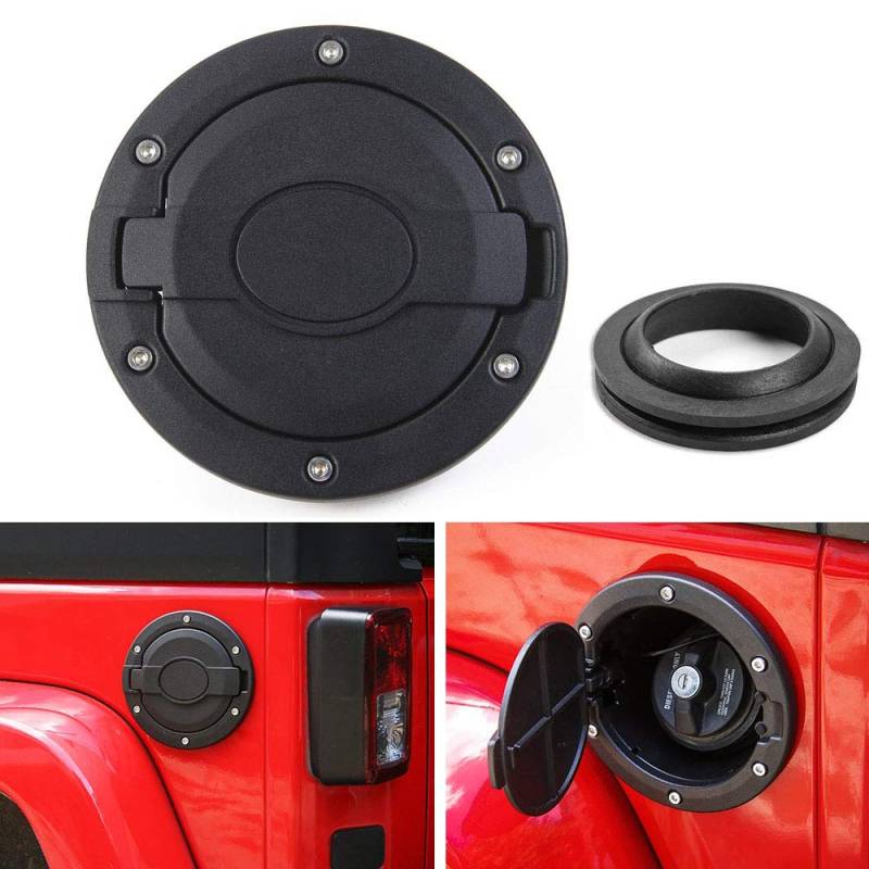 Beside_Auto Tankdeckelabdeckung Aluminium Tankklappe für Wrangler 2007-2018 JK & Unlimited von Beside_Auto