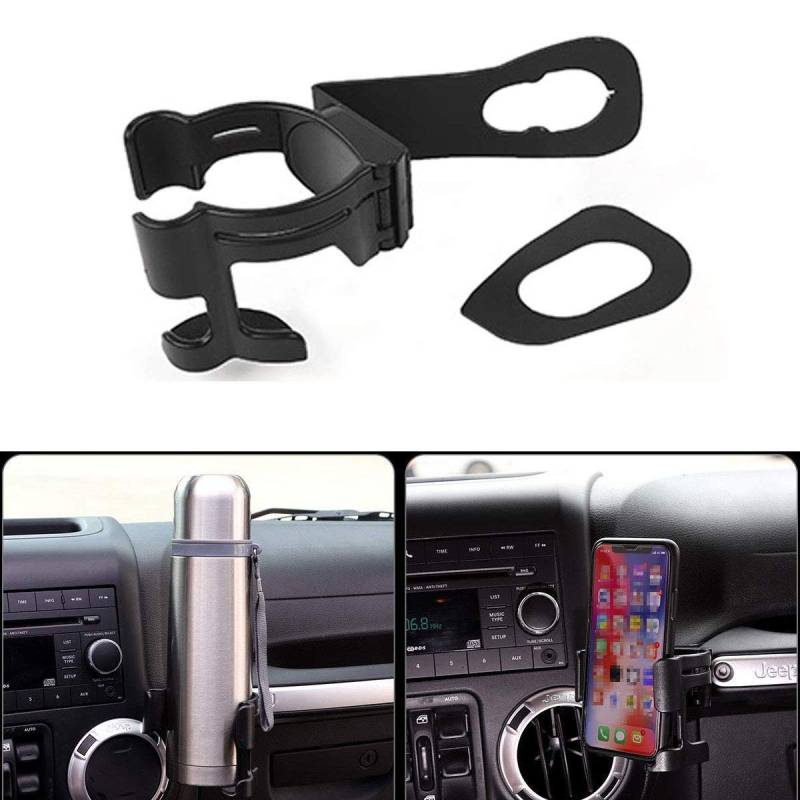 Beside_Auto Wrangler JK Multifunktions-Halterung für Getränke, Tassen, Telefon, 2007–2018, Schwarz, ABS-Kunststoff von Beside_Auto