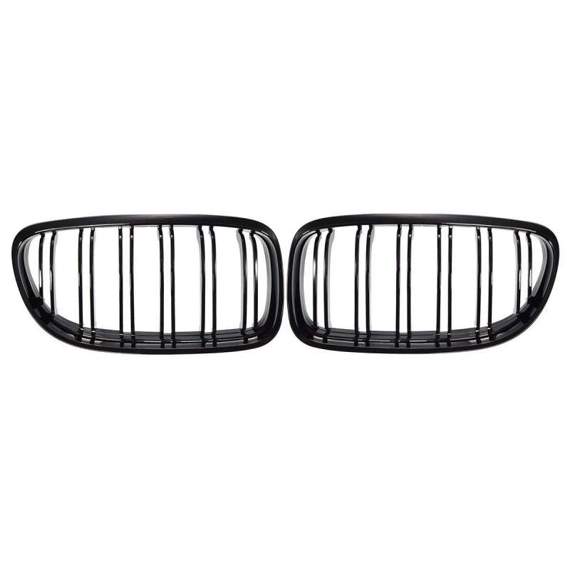 Kühlergrill für E90, E91, LCI 325i, 328i, 335i, 4D, Baujahr 2009–2011, glänzend, Schwarz, 1 Paar von Beside_Auto