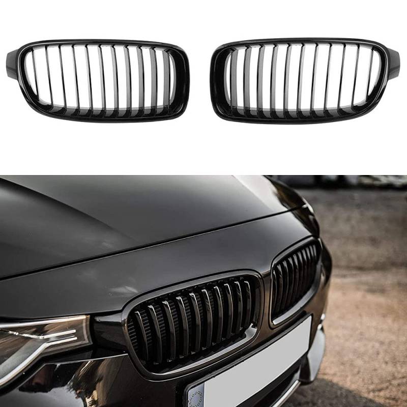 Glänzendes schwarzes F30 Kühlergrill, ABS-Front-Ersatz-Hauben-Nieren-Grill für 3er-Serie F30 F31 F35 2012–2017 von Beside_Auto