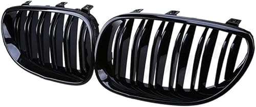 Kühlergrill E60 E61 M5 5 Serie 04–09 glänzend schwarz Sport Nieren Double Line Front Grill - Paar von Beside_Auto