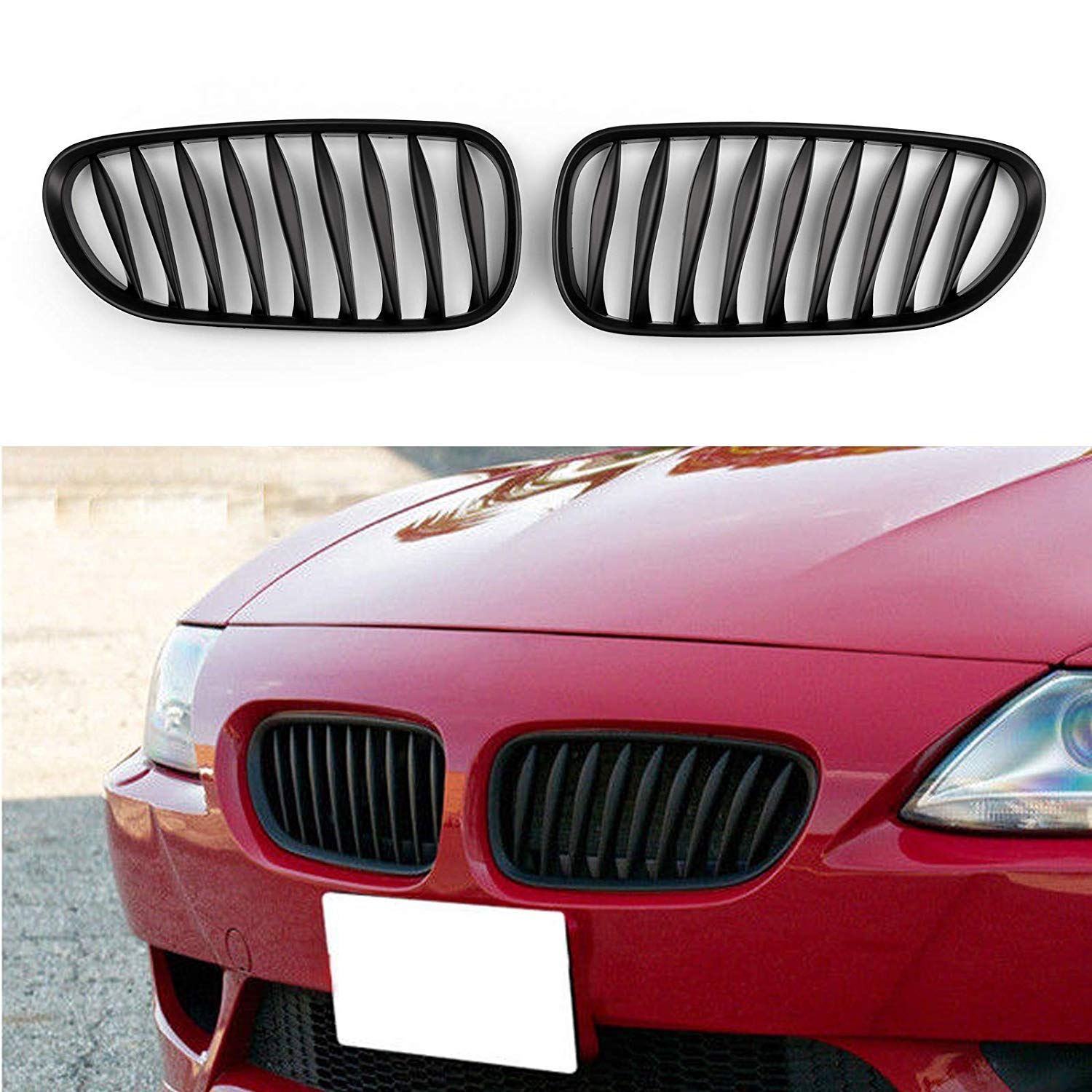 Kühlergrill für Z4 Serie 04–07 E85 E86, Mattschwarz von Beside_Auto