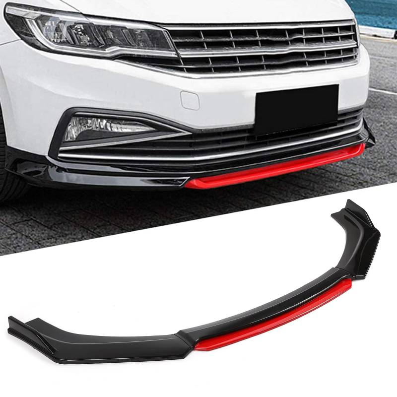 BestAlice Frontstoßstangen-Lippenkörper-Kit, Universeller Frontstoßstangen-Lippen-Kinnspoiler, Frontstoßstangen-Spoiler-Lippen-Luft-Kinn-Splitter-Ersatz, PP Universal Auto Exterior Aerodynamic-Zubehör von BestAlice