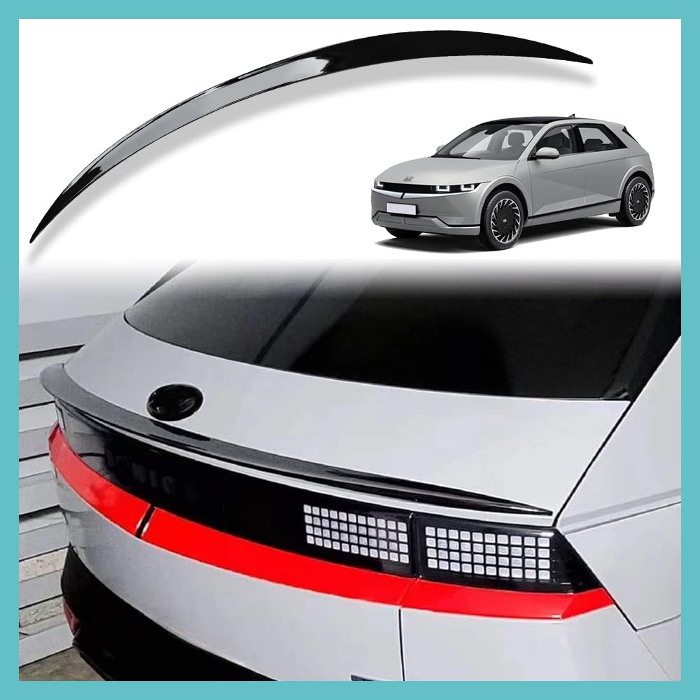 BestEvMod Für Ioniq5 Heckspoiler Kofferraumspoiler Kotflügel Kompatibel mit 2022 2023 2024 2025 Hyundai Ioniq 5 Außenzubehör (Glänzend Schwarz) von BestEvMod