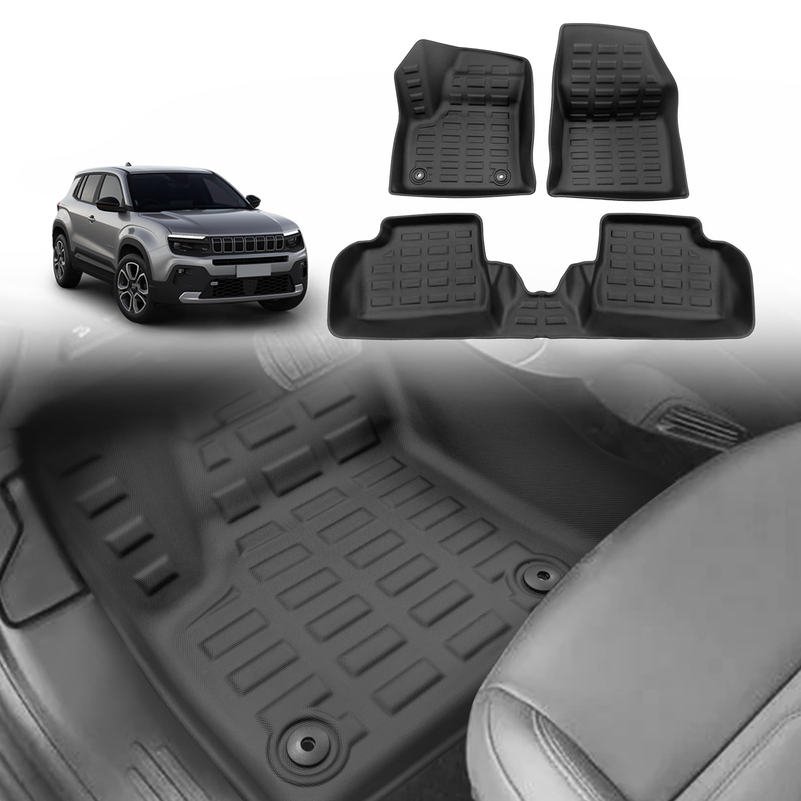 BestEvMod für Avenger Allwetter Fußmatten Anti-Rutsch 3D Muster TPE Heavy Duty Gummi Wasserdicht Rutschfestes Design Floor Liner 1st & 2nd Reihen Set Kompatibel mit 2023 2024 Jeep Avenger Zubehör BestEvMod für Avenger Allwetter Fußmatten Anti-Rutsch 3D Muster TPE Heavy Duty Gummi Wasserdicht Rutschfestes Design Floor Liner 1st & 2nd Reihen Set Kompatibel mit 2023 2024 Jeep Avenger Zubehör von BestEvMod