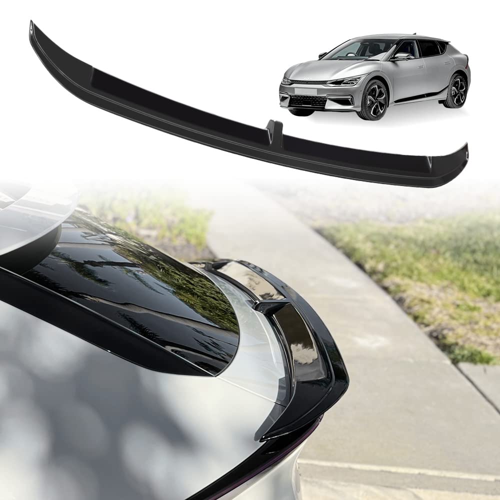 BestEvMod für EV6 Heckspoiler Kofferraumspoiler Kotflügel Zubehör Heckspoiler Lippe Schwanz Flügel Kompatibel mit 2023 2022 Kia EV6 Zubehör (Glänzendes Schwarz) von BestEvMod