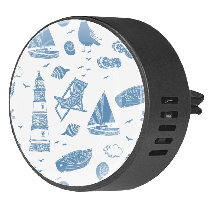 BestIdeas Auto-Lufterfrischer mit Luftschlitz-Clips, mit Berufsschiff, Leuchtturm, Liegestuhl, Aromatherapie, Diffusor für ätherische Öle, 2 Stück von BestIdeas