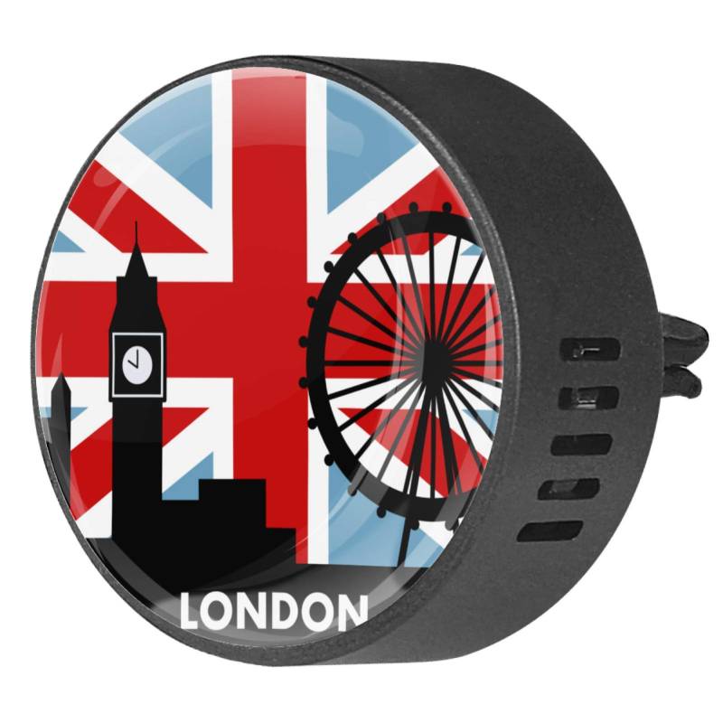 BestIdeas Auto-Lufterfrischer mit britischer Flagge London, Aromatherapie, Diffusor für ätherische Öle, 2 Stück von BestIdeas