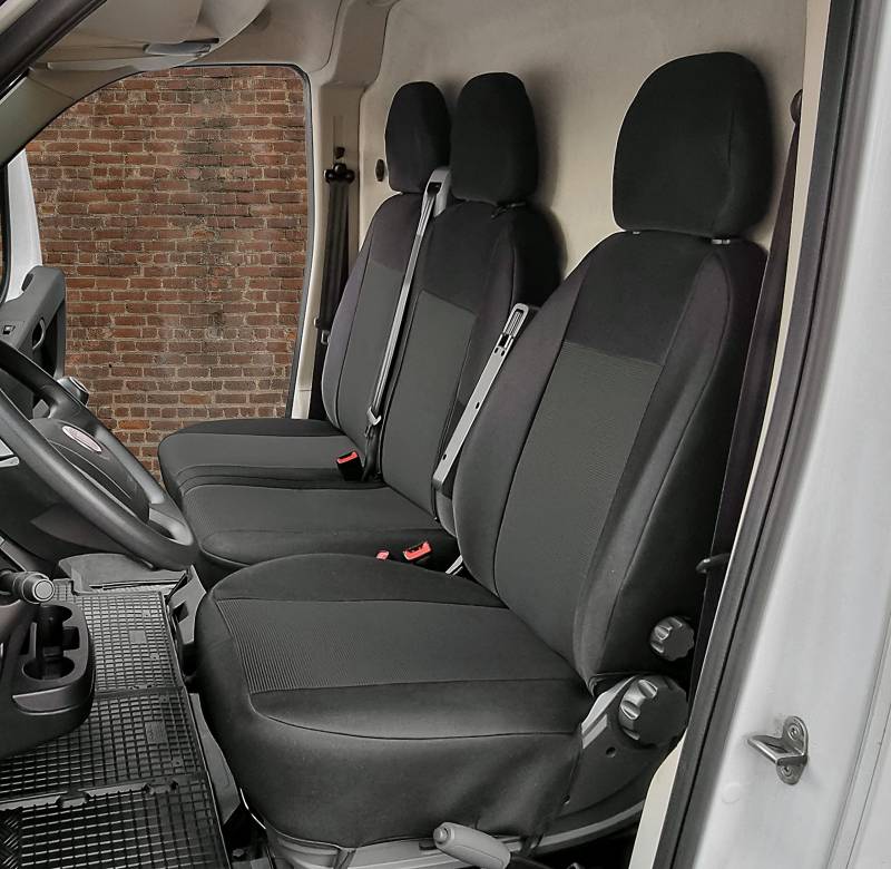 Sitzbezüge passgenau Schonbezüge Roco geeinget für Iveco Daily 2014-2022 Erste Reihe 3-Sitzer + Gummimatten von BesteKauf