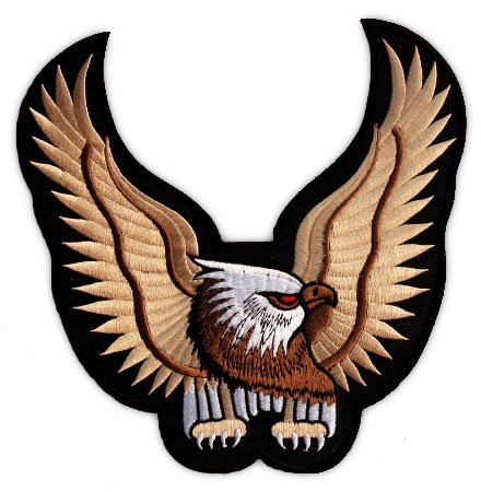 Adler Eagle Backpatch Rückenaufnäher XXL ca. 24 x 24 cm von Bestellmich / Aufnäher