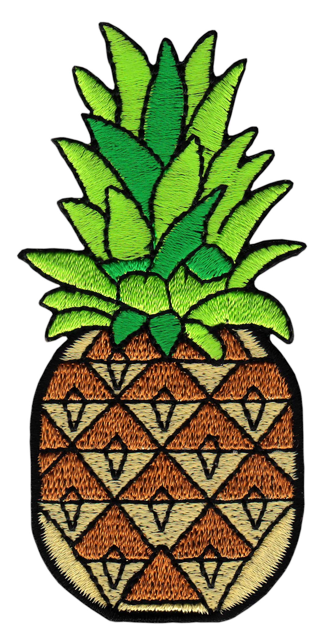 Ananas Frucht Gestickt Aufnäher Bügelbild Patch Größe 4,2 x 9,1 cm von Bestellmich / Aufnäher