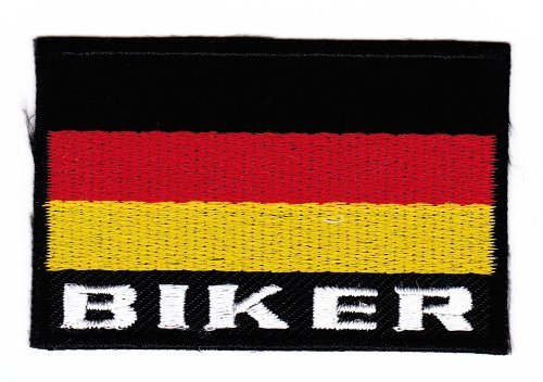 Aufnäher Bügelbild Aufbügler Iron on Patches Applikation Biker Flagge Deutschland Germany von Bestellmich / Aufnäher