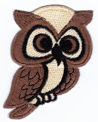 Aufnäher Bügelbild Aufbügler Iron on Patches Applikation Eule Nachteule Vogel von Bestellmich / Aufnäher