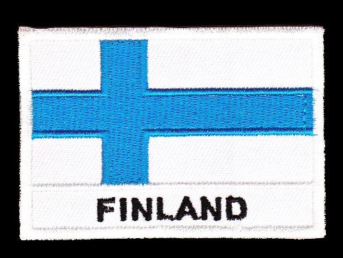 Aufnäher Bügelbild Aufbügler Iron on Patches Applikation Finland Flagge Finnland von Bestellmich / Aufnäher