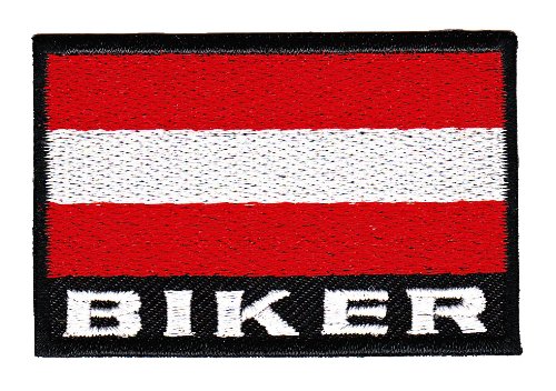 Aufnäher Bügelbild Aufbügler Iron on Patches Applikation Flagge Biker Österreich Austria von Bestellmich / Aufnäher