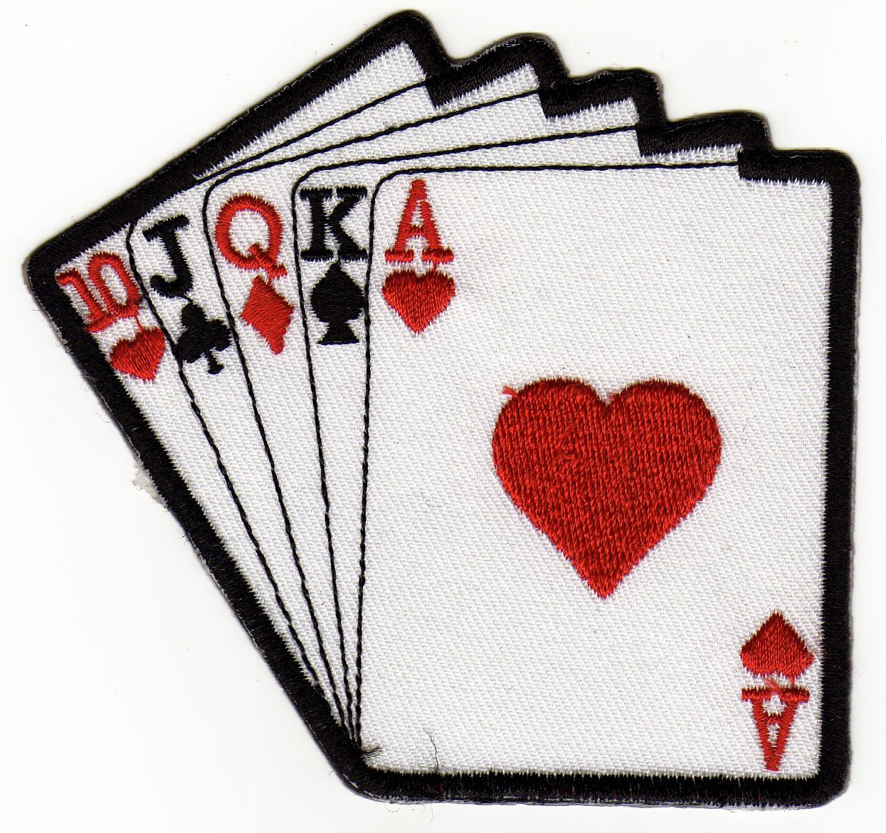 Aufnäher Bügelbild Aufbügler Iron on Patches Applikation Karten Royal Flush Poker Casino von Bestellmich / Aufnäher