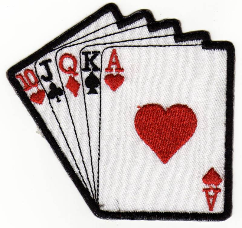 Aufnäher Bügelbild Aufbügler Iron on Patches Applikation Karten Royal Flush Poker Casino von Bestellmich / Aufnäher