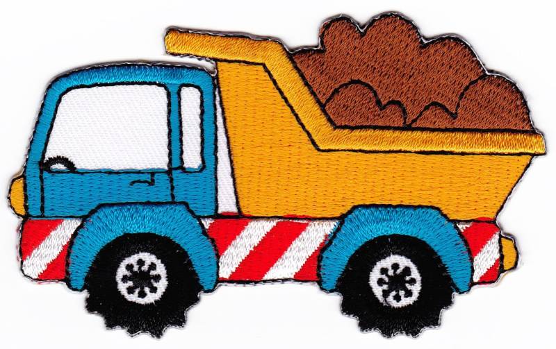 Aufnäher Bügelbild Aufbügler Iron on Patches Applikation Lastwagen LKW Baustelle von Bestellmich