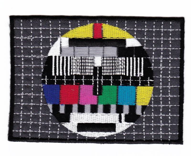 Aufnäher Bügelbild Aufbügler Iron on Patches Applikation TV Testbild Kult Retro Vintage Störbild Fernseher von Bestellmich