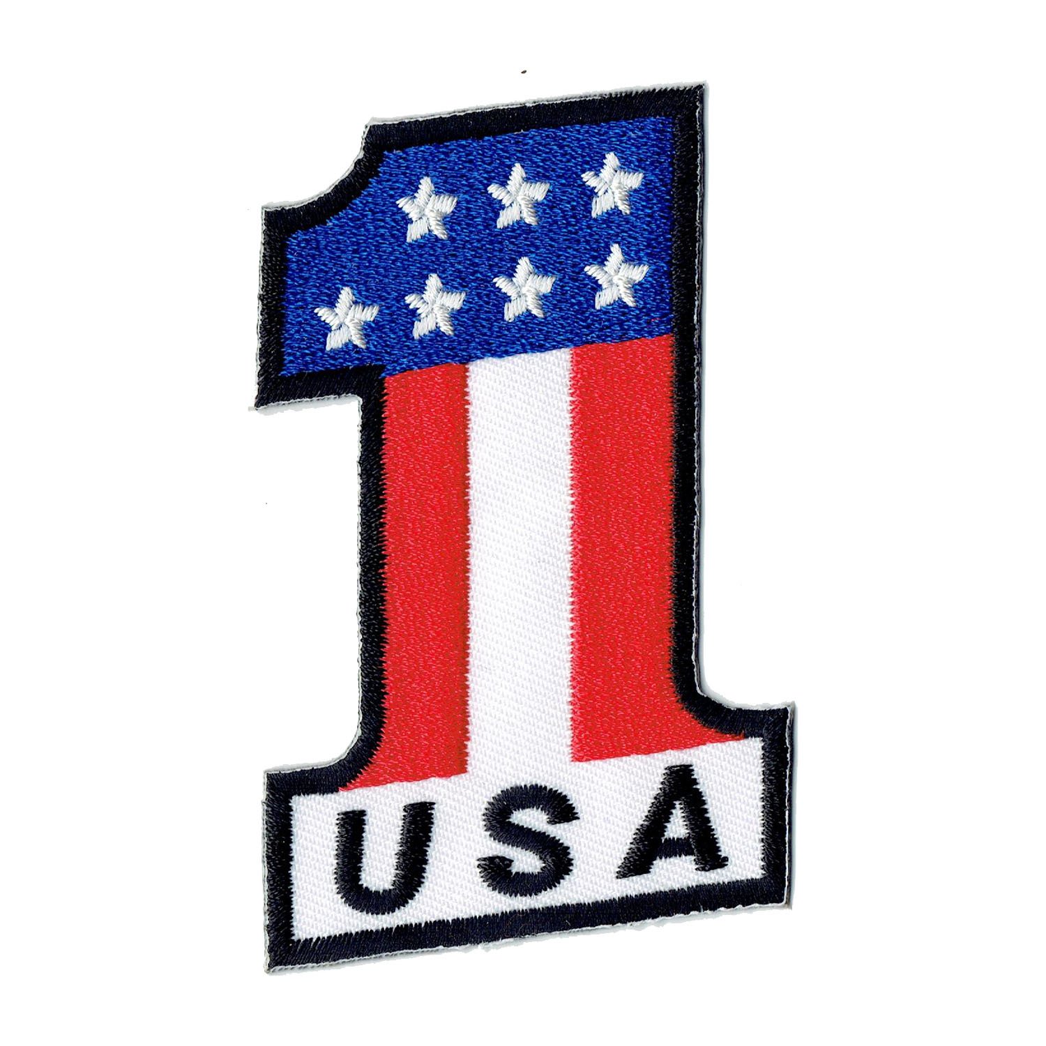 Aufnäher Bügelbild Aufbügler Iron on Patches Applikation USA 1 Flagge Stars and Stripes Rally von Bestellmich / Aufnäher