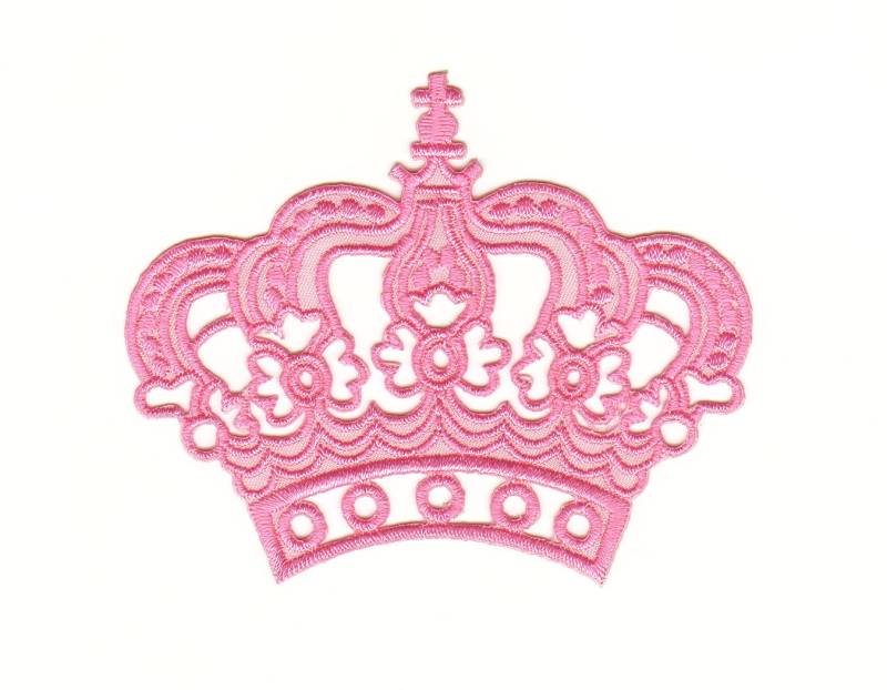 Aufnäher Bügelbild Iron on Patches Applikation Prinzessin Krone rosa pink von Bestellmich / Aufnäher