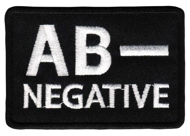Blutgruppe AB - Negativ Aufnäher Bügelbild Patch Größe 7,5 x 5,0 cm von Bestellmich / Aufnäher