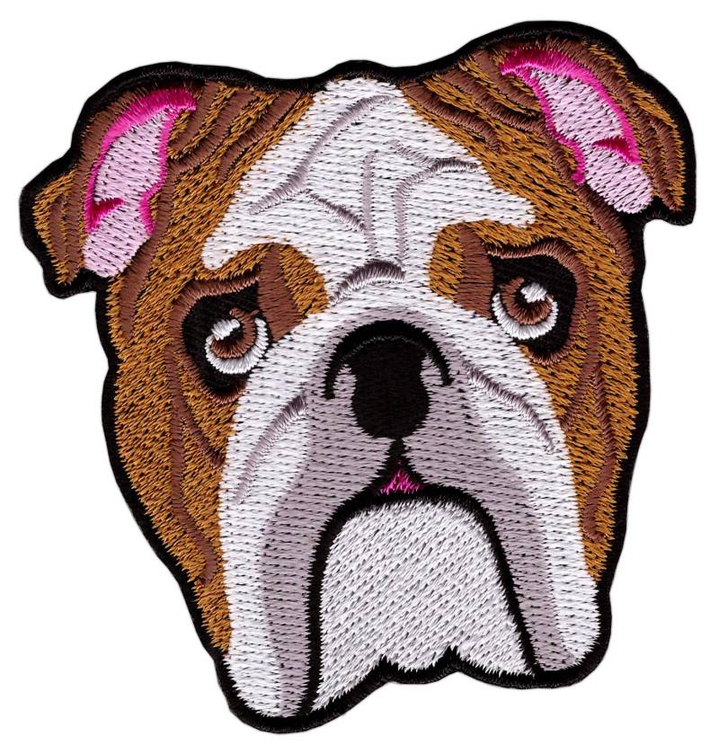 Boxerhündin Hund Bulldogge Aufnäher Bügelbild Patch Größe 7,0 x 7,0 cm von Bestellmich / Aufnäher
