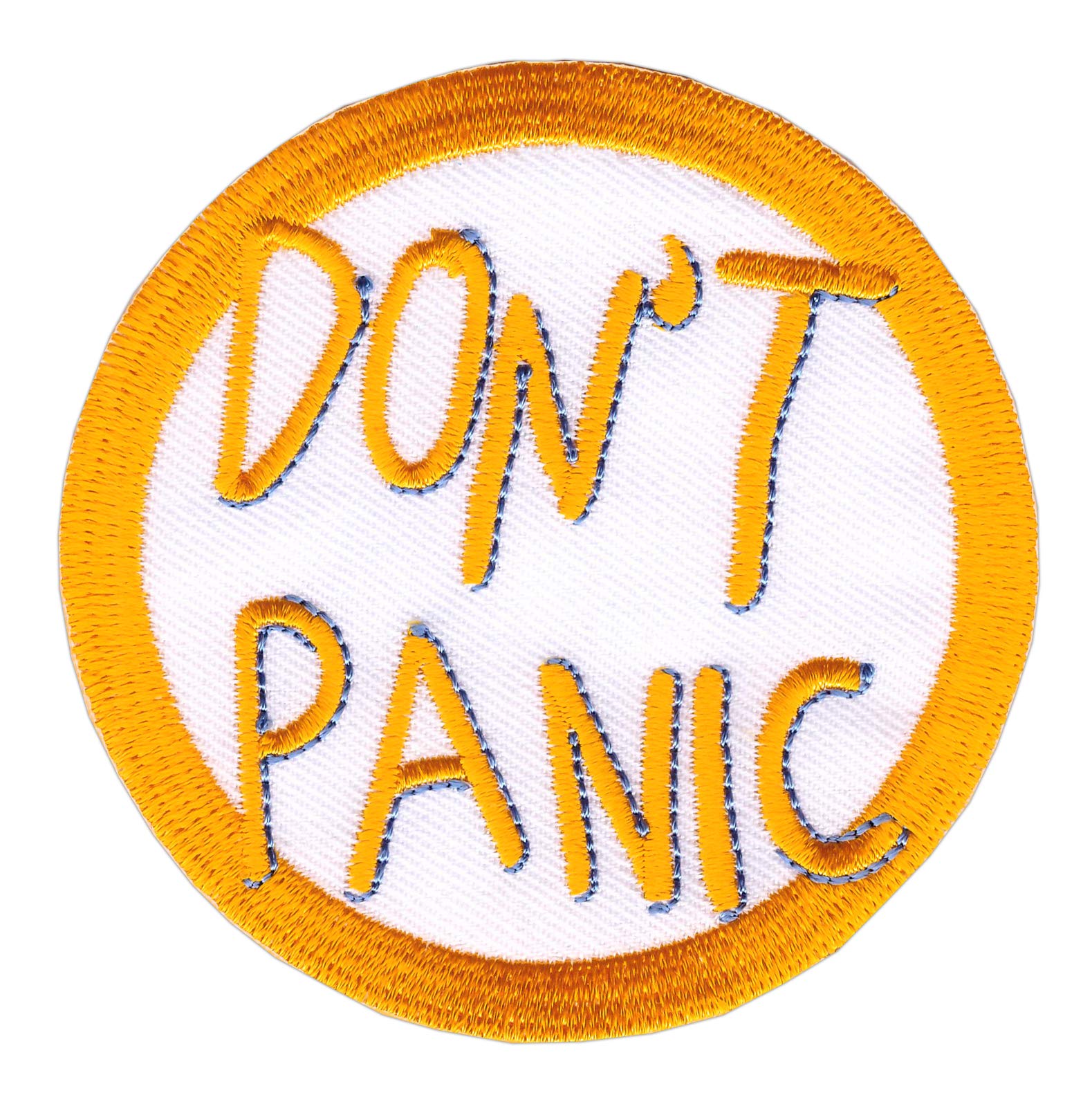 Don't Panic Keine Panik Aufnäher Bügelbild Patch Größe 7,5 x 7,5 cm von Bestellmich / Aufnäher