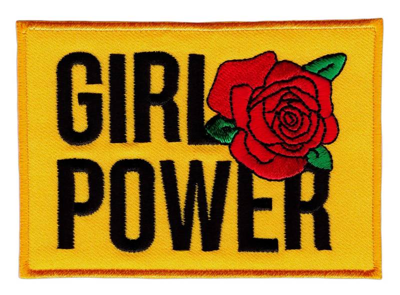 Girl Power Rose Frauenpower Aufnäher Bügelbild Patch Größe 9,6 x 7,0 cm von Bestellmich / Aufnäher