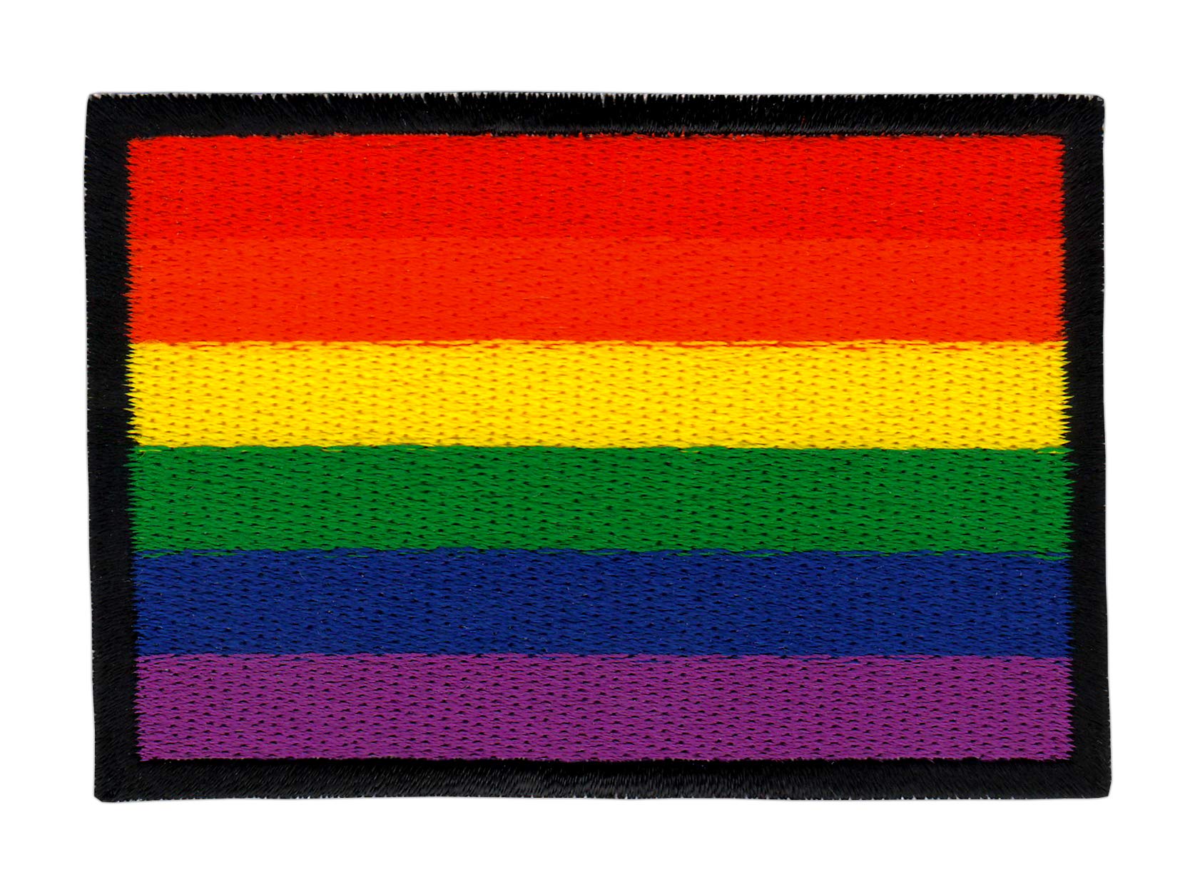 Regenbogenflagge Frieden Regenbogen Flagge Zeichen Gestickter Aufnäher Bügelbild Patch Größe 7,9 x 5,5 cm von Bestellmich / Aufnäher