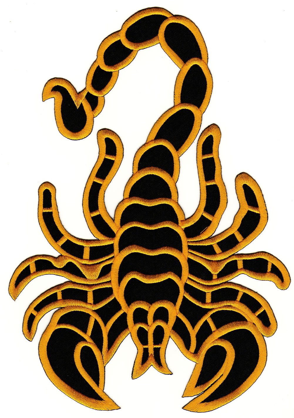 Skorpion Gelb Backpatch Rückenaufnäher Biker XXL Scorpion ca. 20 x 28 cm von Bestellmich / Aufnäher