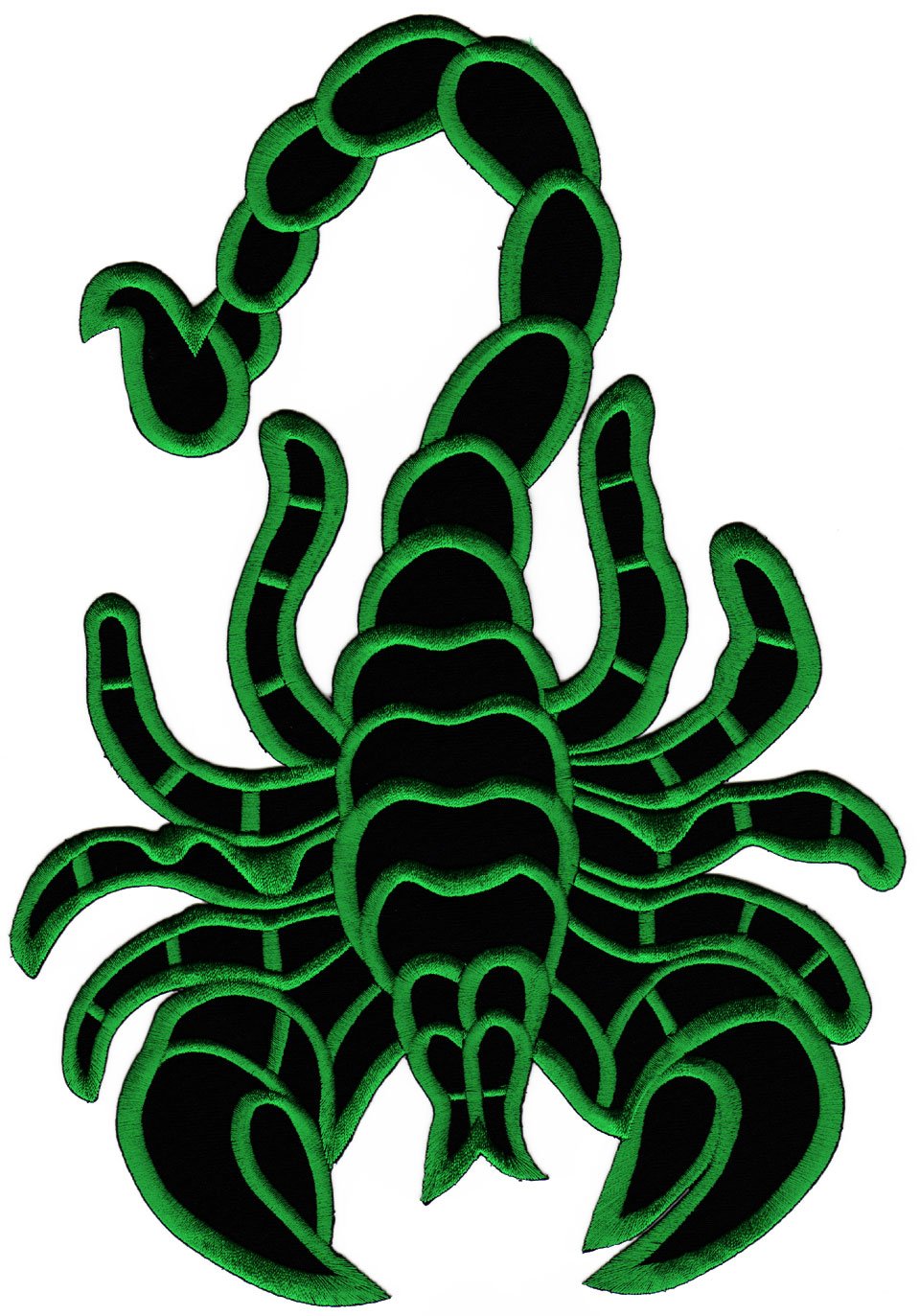 Skorpion Grün Backpatch Rückenaufnäher XXL Scorpion ca. 20 x 28 cm von Bestellmich / Aufnäher