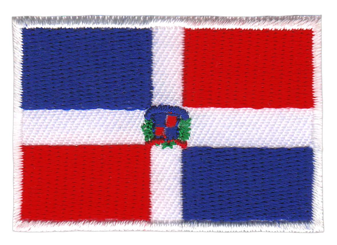 Bestellmich Dominikanische Republik Flagge Klein Aufnäher Bügelbild Größe 4,7 x 3,2 cm von Bestellmich