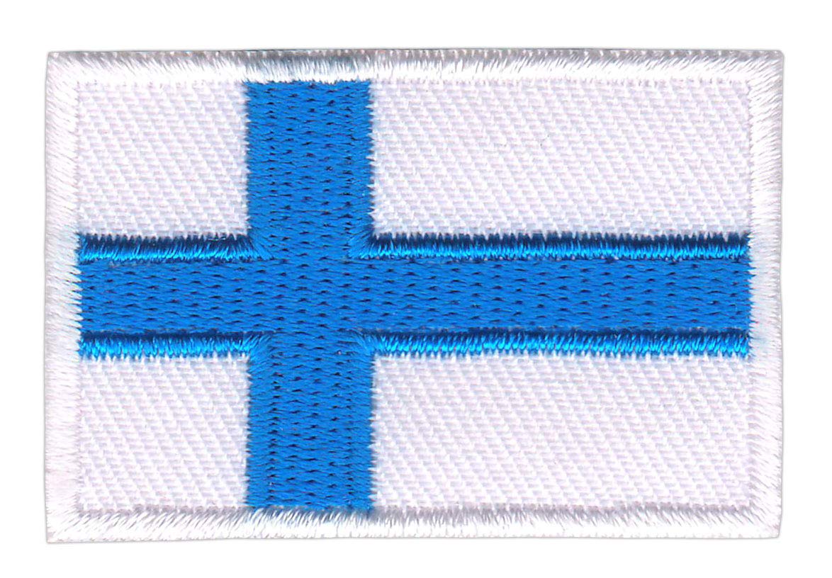 Bestellmich Finnland Flagge Klein Aufnäher Bügelbild Größe 4,5 x 3,0 cm von Bestellmich