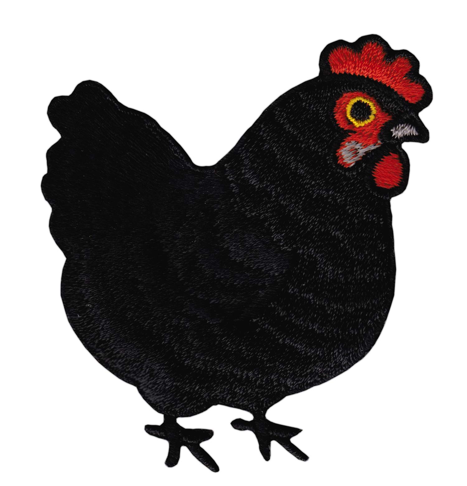 Bestellmich Henne Schwarz Huhn Vogel Aufnäher Bügelbild Patch Applikation Größe 5,6 x 6,8 cm von Bestellmich